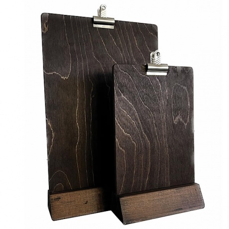 Freestanding Wooden Menu Clipboard - Removable Clip